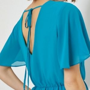 Ces Femme Women's Chiffon Romper-Dress Teal Size Medium
